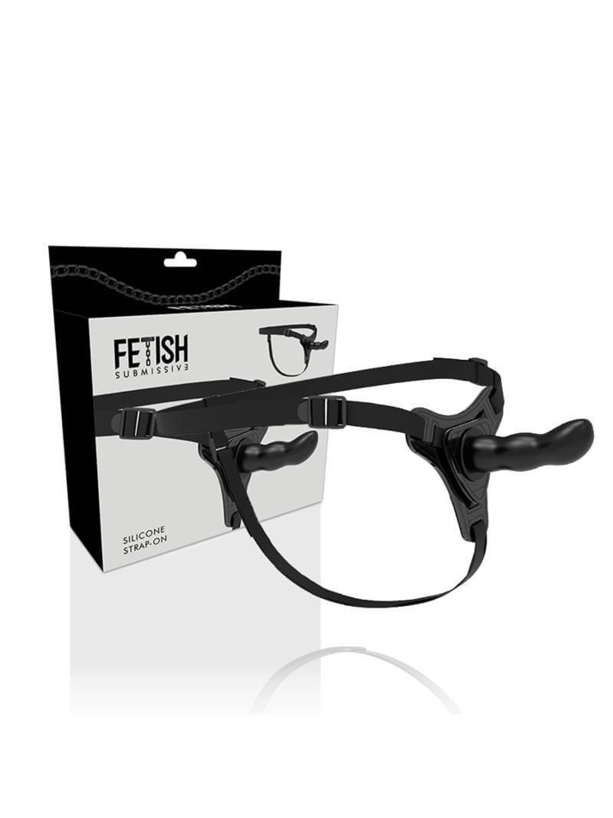 Fetish Submissive Harness - Black Silicone G-Spot 16 CM