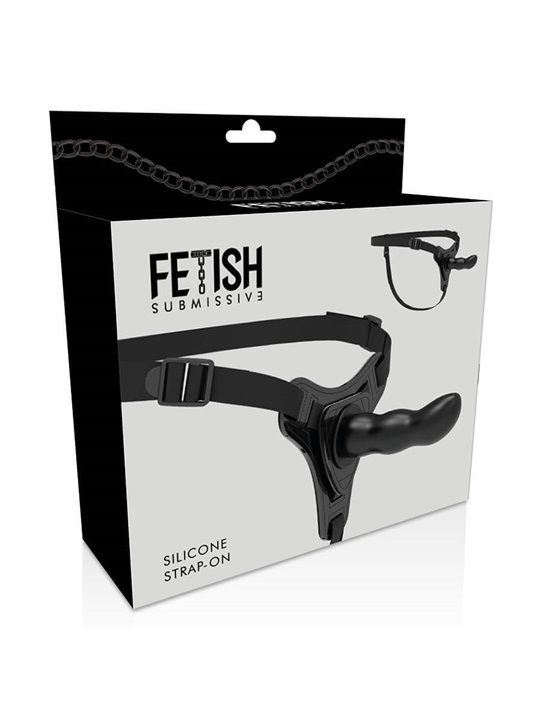 Fetish Submissive Harness - Black Silicone G-Spot 16 CM