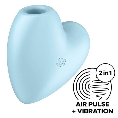 Satisfyer Cutie Heart Air Pulse Stimulator & Vibrator - Blue