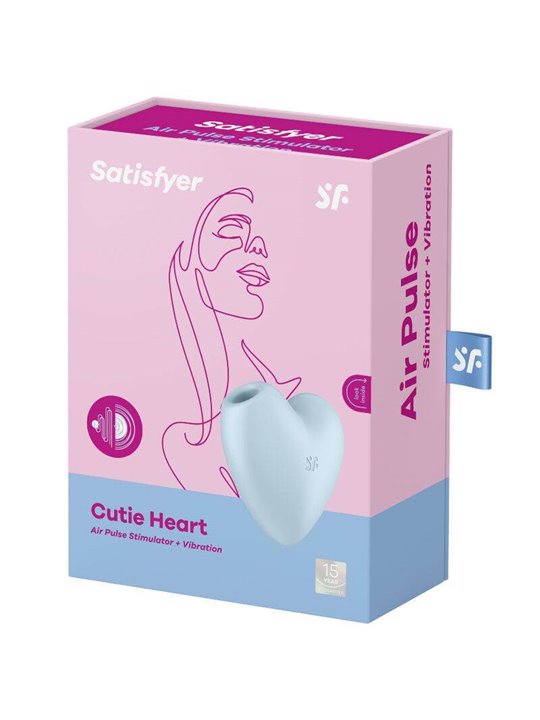 Satisfyer Cutie Heart Air Pulse Stimulator & Vibrator - Blue