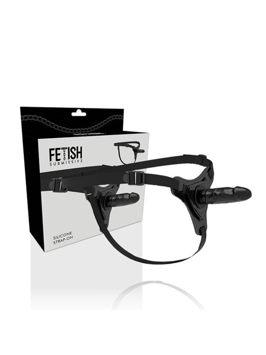Fetish Submissive Harness - Realistic Black Silicone 15 CM