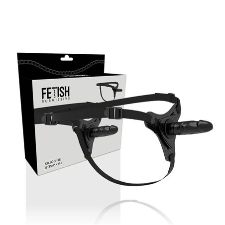 Fetish Submissive Harness - Realistic Black Silicone 15 CM