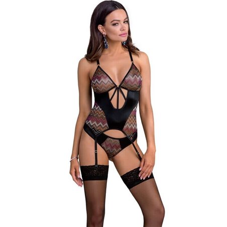 Casmir Lagerta - Set 2 Pz Corsetto con Reggicalze + Slip - Taglia L/XL