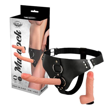 Harness Attraction Murdock - Strap-On Doppio Pene 19,8 + 15 Cm