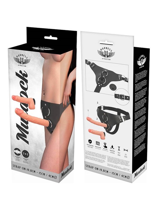 Harness Attraction Murdock - Strap-On Doppio Pene 19,8 + 15 Cm