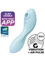 Satisfyer - Curvy Trinity 5 Air Pulse Stimulator & Vibrator App Blue