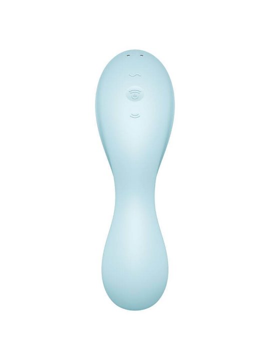 Satisfyer - Curvy Trinity 5 Air Pulse Stimulator & Vibrator App Blue