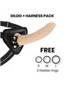 Delta Club - Imbracatura Strap-On + Dildo in Silicone Beige 20x4 Cm