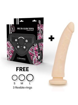 Delta Club -  Toys Harness + Dong Flesh Silicone 20 X 4 CM