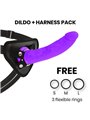Delta Club - Imbracatura Strap-On + Dildo in Silicone Viola 20x4 Cm