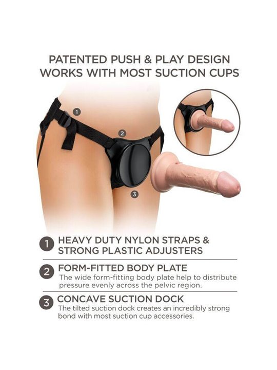 King Cock - Elite Adjustable Harness with Dildo 15.2 CM for Beginners