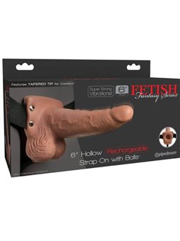 Fetish Fantasy Series - Vibratore Indossabile Strap On 6Inch Hollow Recharge Strap On