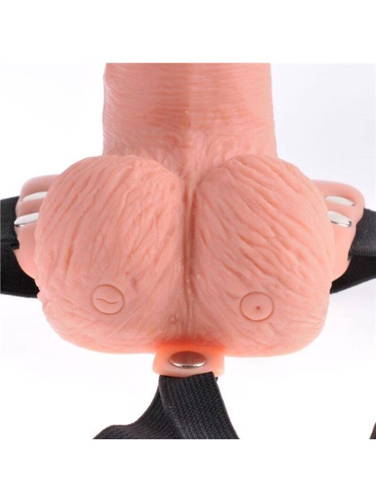 Fetish Fantasy Series - Adjustable Harness Remote Control Realistic Penis with Rechargeable Testicles and Vibrator 15 CM