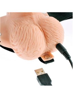 Fetish Fantasy Series - Adjustable Harness Remote Control Realistic Penis with Rechargeable Testicles and Vibrator 15 CM