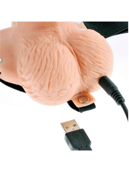 Fetish Fantasy Series - Adjustable Harness Remote Control Realistic Penis with Rechargeable Testicles and Vibrator 15 CM