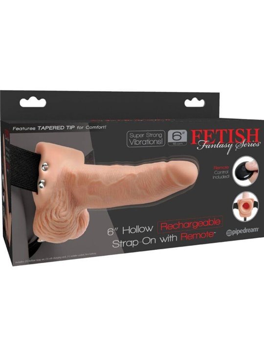 Fetish Fantasy Series - Adjustable Harness Remote Control Realistic Penis with Rechargeable Testicles and Vibrator 15 CM