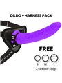 Delta Club - Imbracatura Strap-On + Dildo in Silicone Viola 23x4,5 Cm