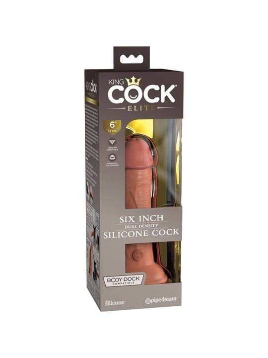 King Cock - Elite Realistic Silicone Dildo 15.2 CM Caramel