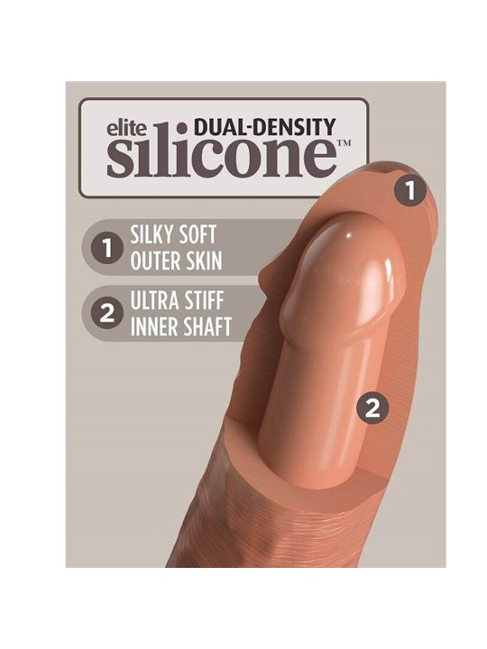 King Cock - Elite Realistic Silicone Dildo 20.3 CM Caramel