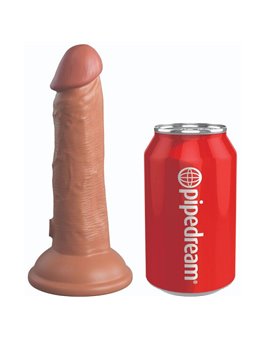 King Cock - Elite Realistic Dildo Vibrating & Silicone 15.2 CM Caramel