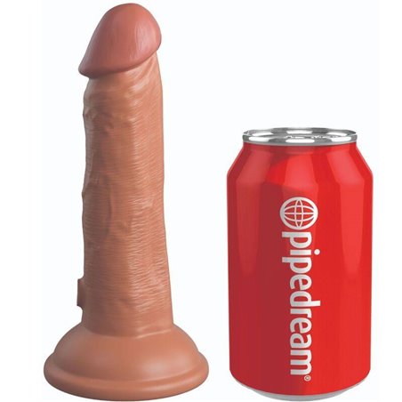 King Cock Elite - Dildo Realistico Vibrante 15.2 CM Caramello