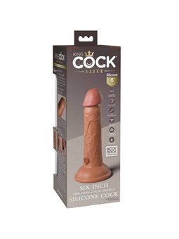 King Cock Elite - Dildo Realistico Vibrante 15.2 CM Caramello