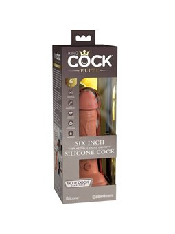 King Cock Elite - Dildo Realistico Vibrante 15.2 CM Caramello
