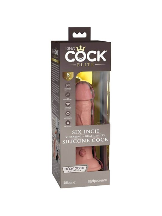 King Cock - Elite Realistic Dildo Vibrating & Silicone 15.2 CM