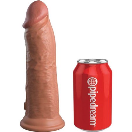 King Cock - Elite Realistic Dildo Vibrating & Silicone 20.3 CM Caramel