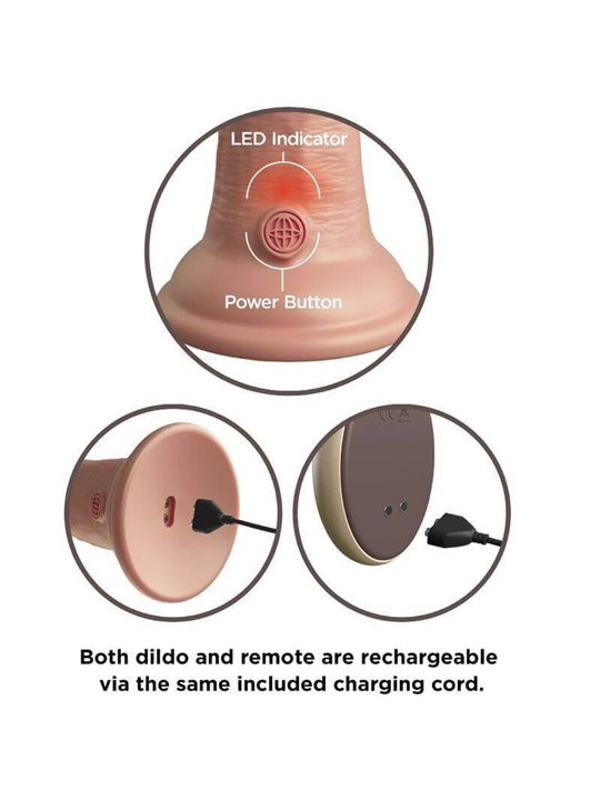 Pipedream King Cock - Vibratore Pene Silicone 24,8 Cm a Doppia Densità