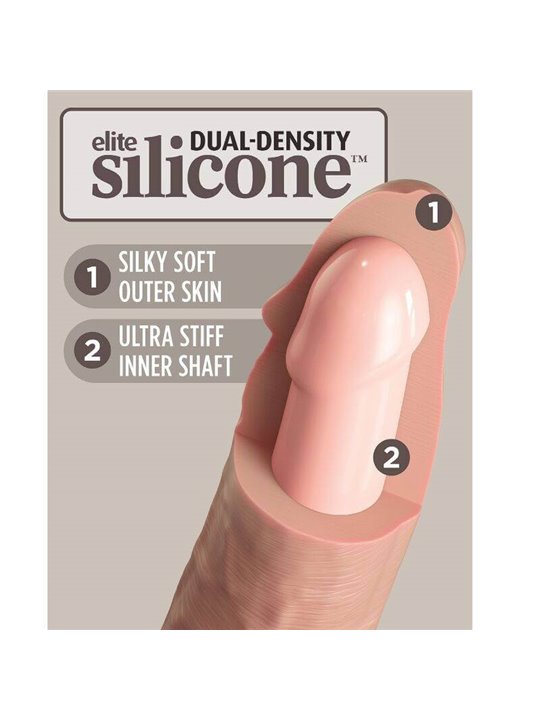 Pipedream King Cock - Vibratore Pene Silicone 24,8 Cm a Doppia Densità