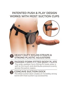 King Cock - Elite Comfy Adjustable Harness with Dildo 17.8 CM
