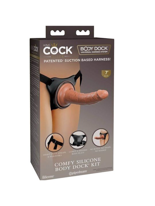 King Cock - Elite Comfy Adjustable Harness with Dildo 17.8 CM