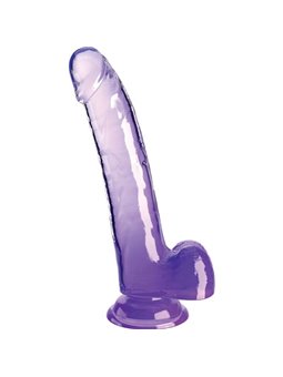 King Cock Clear - Dildo With Testicles 20.3 CM Purple