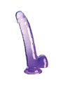King Cock Clear - Dildo With Testicles 20.3 CM Purple