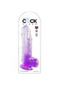 King Cock Clear - Dildo With Testicles 20.3 CM Purple