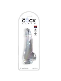 King Cock - Clear Dildo with Testicles 15.2 CM Transparent