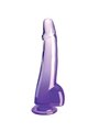 King Cock Clear - Dildo With Testicles 19 CM Purple