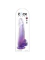 King Cock Clear - Dildo With Testicles 19 CM Purple