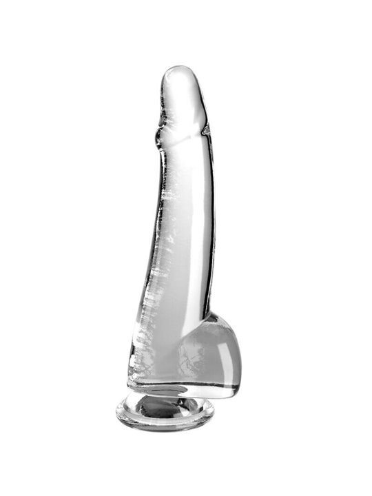 King Cock Clear - Dildo With Testicles 19 CM Transparent