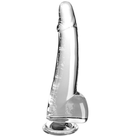 King Cock Clear - Dildo With Testicles 19 CM Transparent