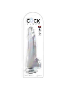 King Cock Clear - Dildo With Testicles 19 CM Transparent