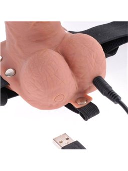 Fetish Fantasy Series - Adjustable Harness Realistic Penis with Balls Rechargeable and Vibrator 17.8 CM
