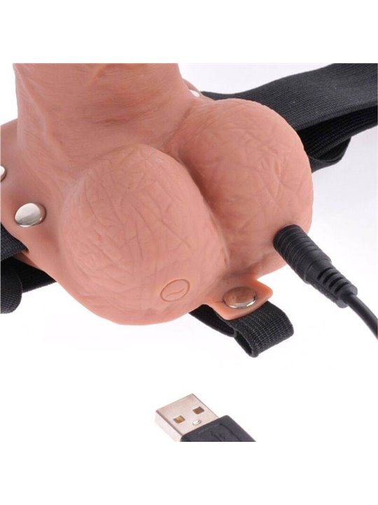 Fetish Fantasy Series - Adjustable Harness Realistic Penis with Balls Rechargeable and Vibrator 17.8 CM