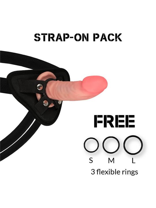 Rockarmy - Harness + Dual Density Tiger Realistic Dildo 14Cm