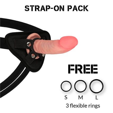 Rockarmy - Harness + Dual Density Tiger Realistic Dildo 14Cm