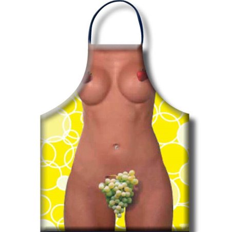 Diablo Picante - Grembiule da Cucina con Donna Nuda e Uva