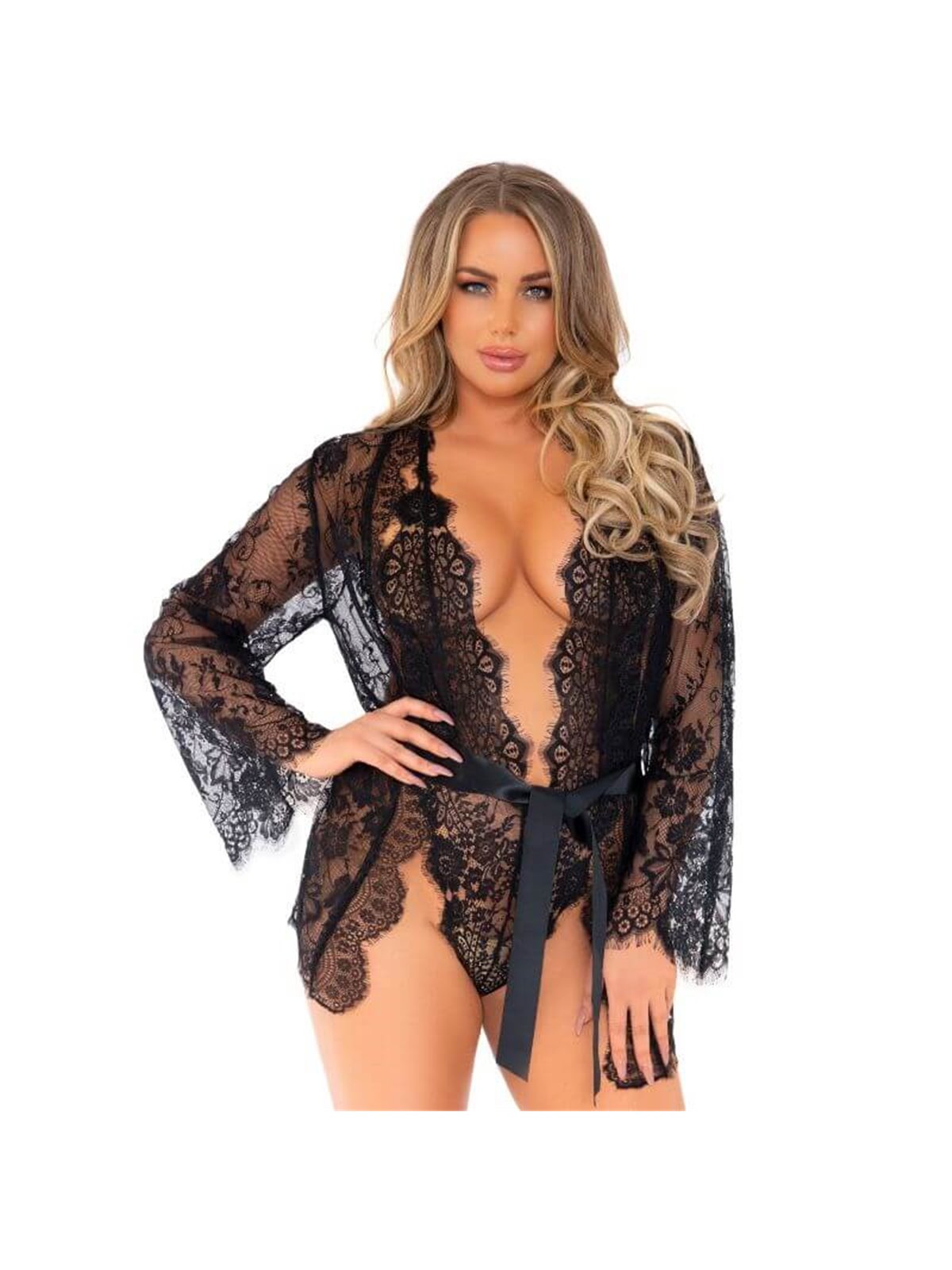 Leg Avenue - Teddy and Robe Set L