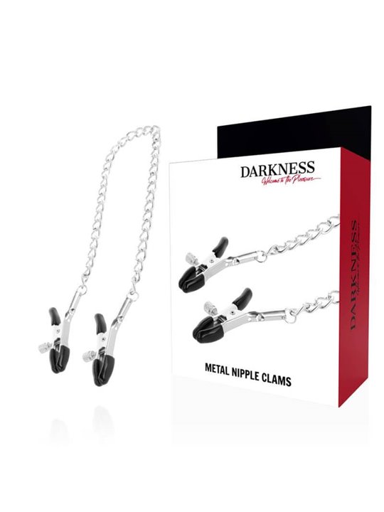 Darkness Metal Nipple Clams - Morsetti per Capezzoli in Metallo con Catena