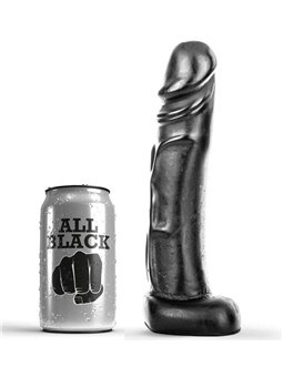 All Black - Pene Realistico con Testicoli e Ventosa 22 Cm